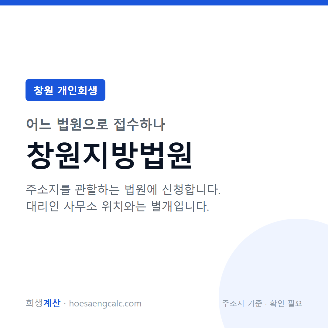 창원 개인회생 관할 법원 — 창원지방법원