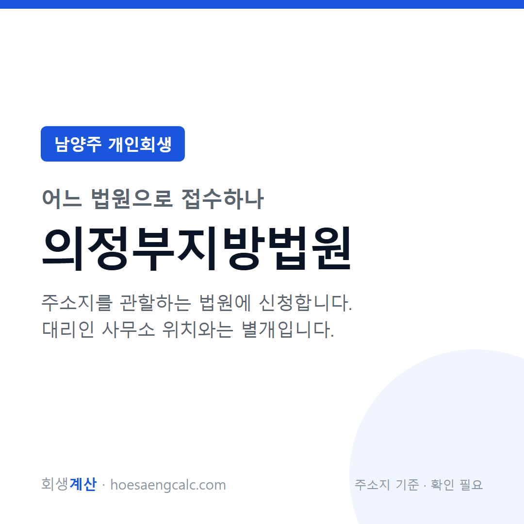 남양주 개인회생 관할 법원 — 의정부지방법원
